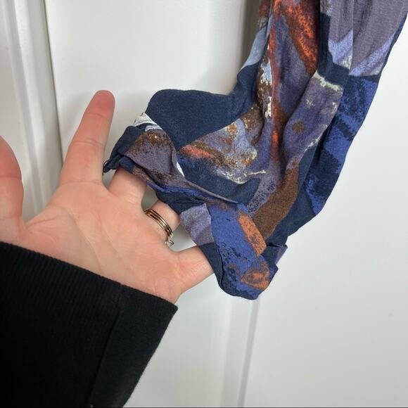 Aritzia Wilfred Blue Patterned Casual Tapered Leg Crop Pant Size XS - Picture 5 of 10